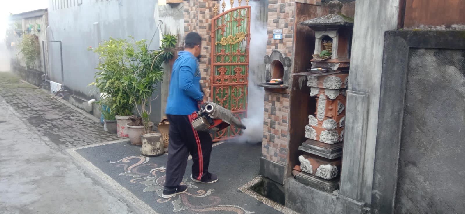 Antisipasi Penyebaran DBD Lurah Kesiman  Laksanakan Fogging 