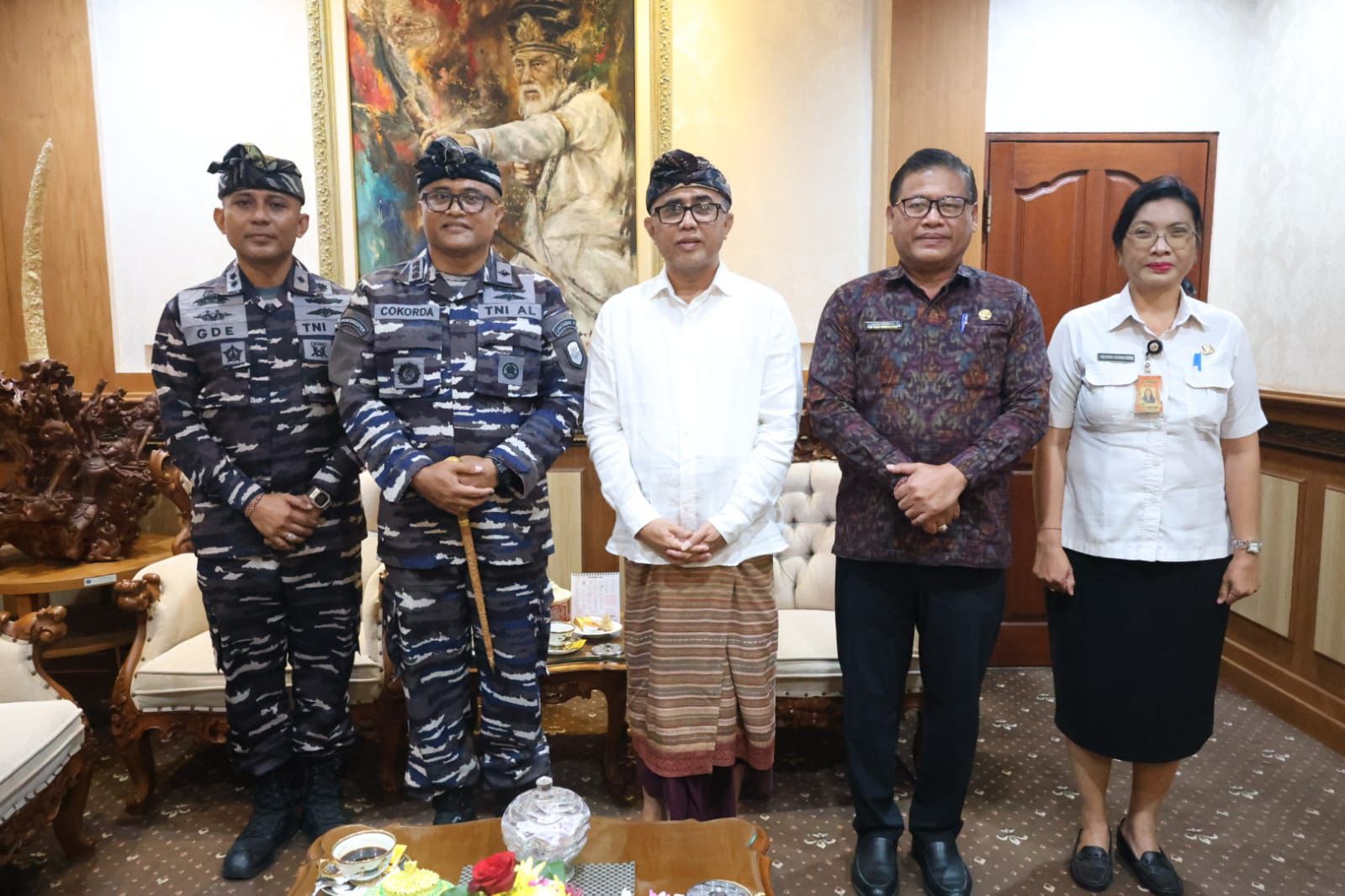 Wali Kota Jaya Negara Terima Silaturahmi Komandan Lanal Denpasar, Kolonel Laut (P) Cokorda G.P. Pemayu