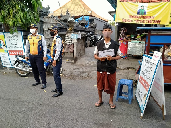 Cegah Peningkatan Klaster Covid 19, Kelurahan Sumerta Gencarkan Monitoring di Pasar Ketapian
