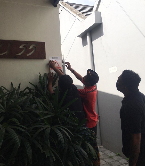Pasca Ditemukan Kasus Positif Covid-19 di Kelurahan Sanur, Dilakukan Isolasi Mandiri Cegah Penyebaran Virus Corona.