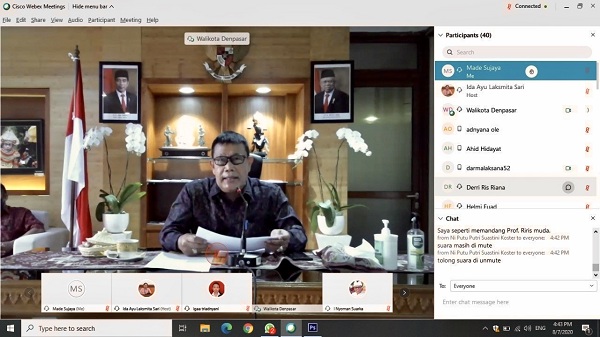 Sekda Rai Iswara Ikuti Pelantikan Pengurus HISKI Bali Periode 2020-2024, Secara Virtual
