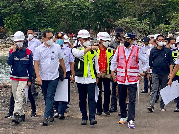 Menhub Tinjau Progres Pembangunan Pelabuhan Sanur Jaya Negara Berharap Dapat Menggerakkan Perekonomian Denpasar.