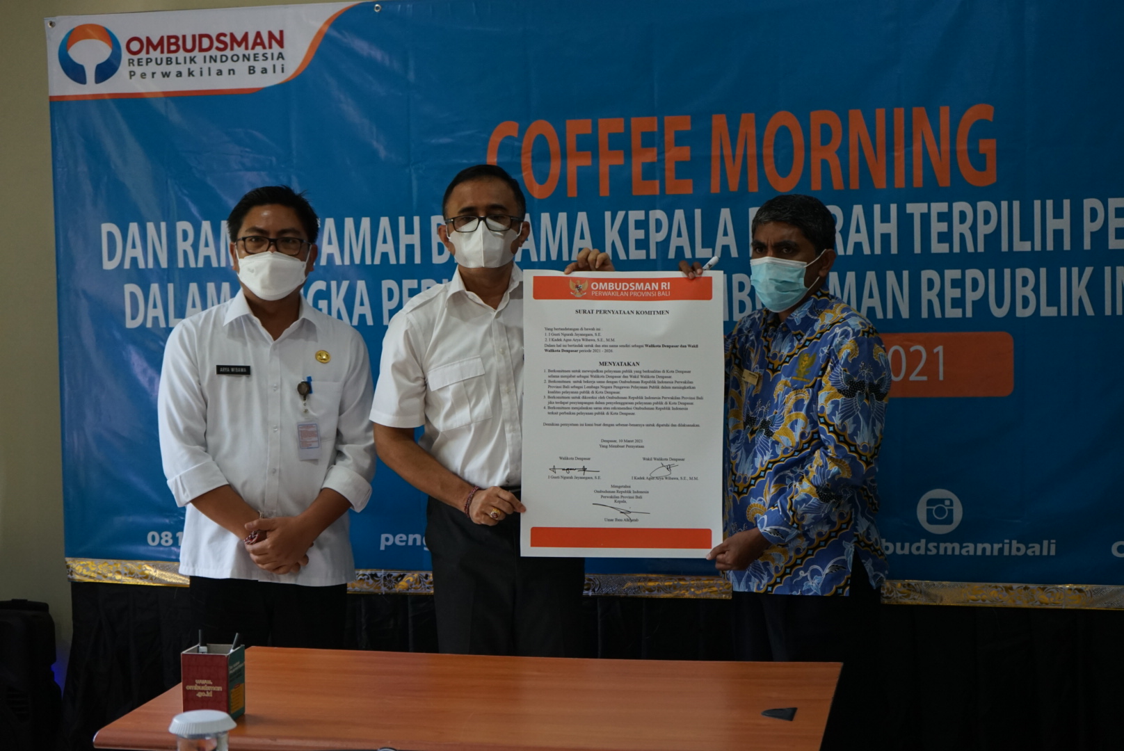 Sampaikan Visi Misi Kepada Ombudsman Provinsi Bali  Jaya-Wibawa : Wujudkan Denpasar Maju Dengan Konsep Menyama Braya