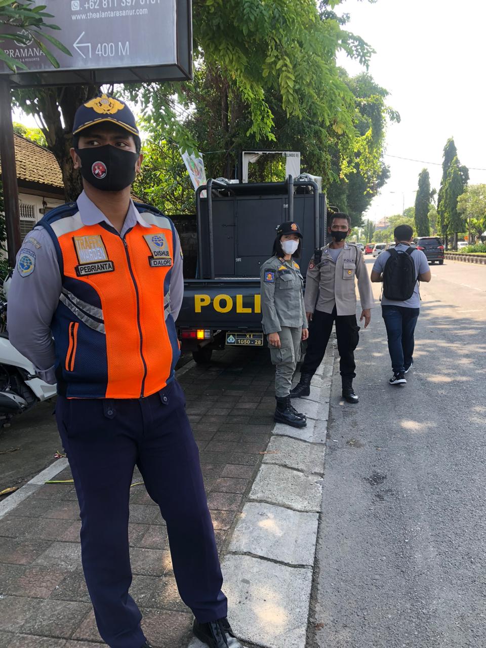 Tim Yustisi Kota Denpasar Lagi Jaring 4 Orang Pelanggar  Prokes