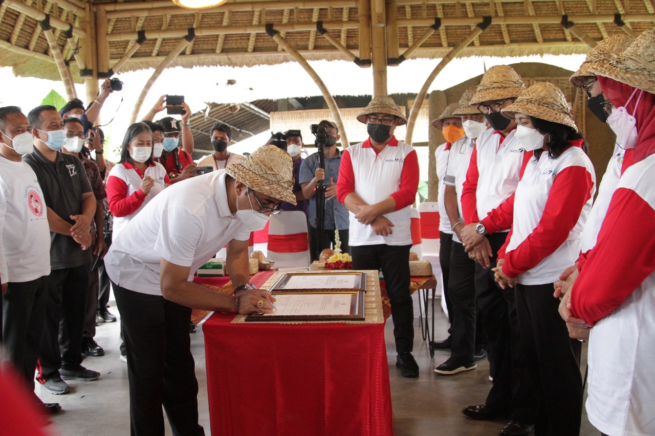 Menteri PPPA, Kepala BKKBN RI dan Walikota Denpsar Komitmen Bersama Pencanangan Desa Ramah Perempuan, Peduli Anak, dan Desa Bebas Stunting