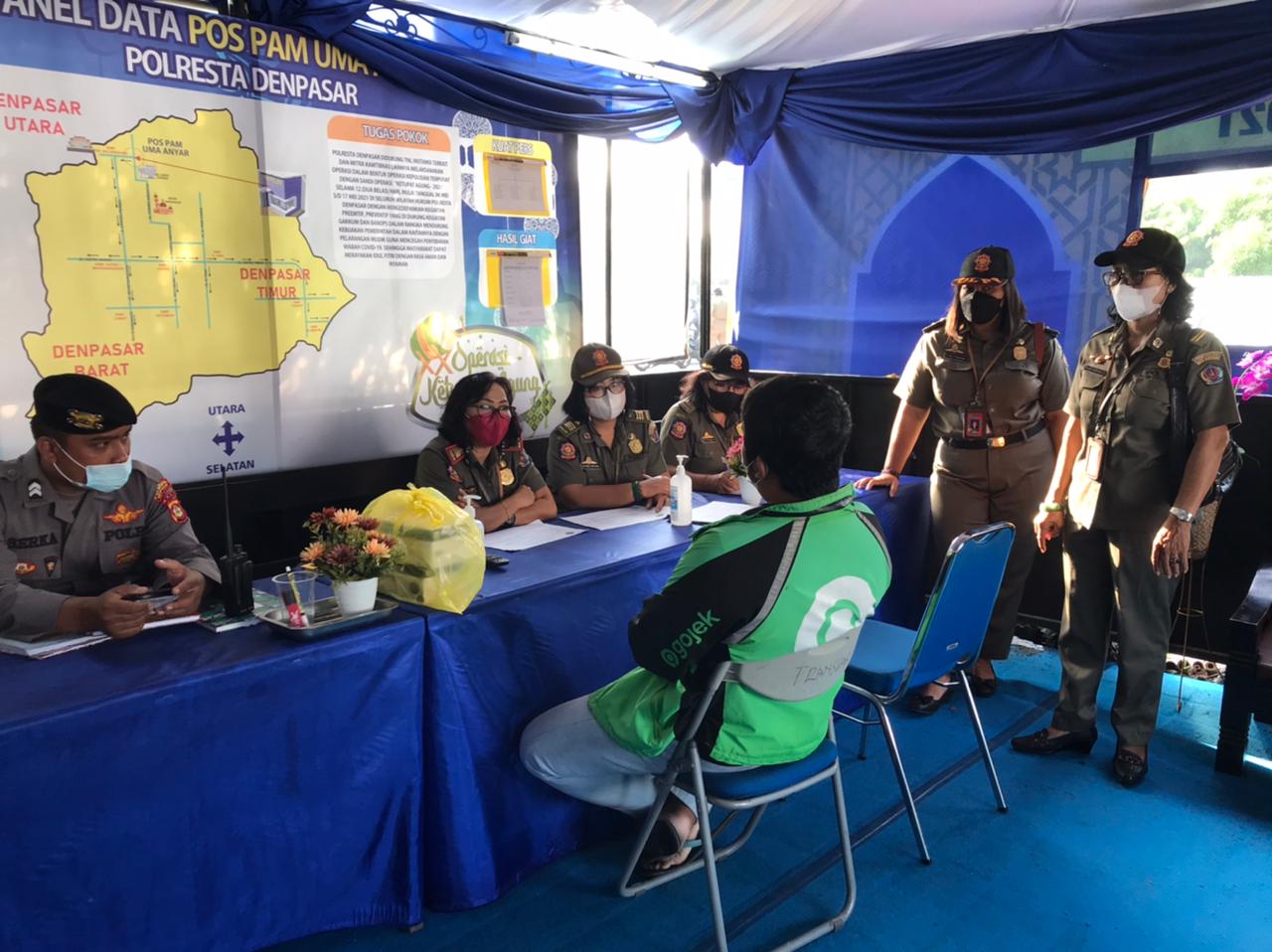 Cegah Penyebaran Covid 19, Tim Yustisi Kota Denpasar Berikan  Layanan   Rapid Test Antigen 