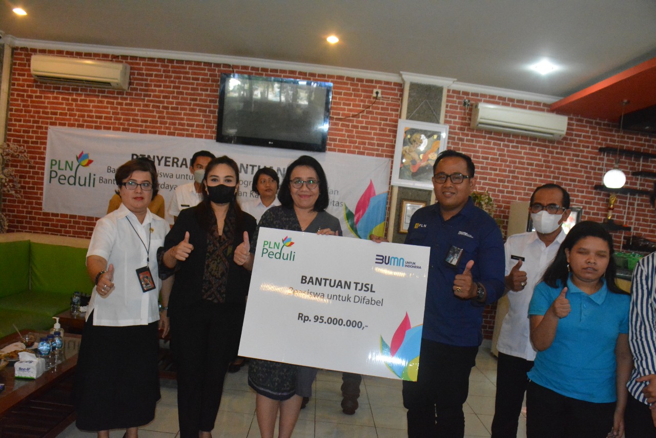 Ny. Ayu Kristi Arya Wibawa Saksikan PT PLN UID Bali Menyerahkan Bantuan TJSL